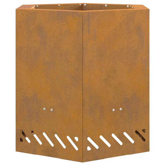 Focolare Marrone 48 x 48 x 51 cm acciaio corten 858983