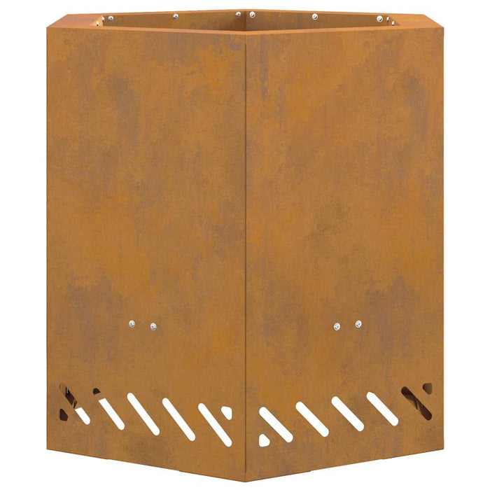 Focolare Marrone 48 x 48 x 51 cm acciaio corten 858983