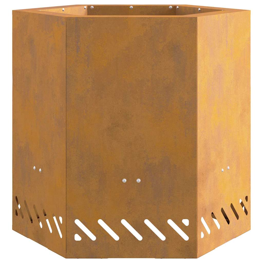 Focolare Marrone 48 x 48 x 51 cm acciaio corten 858983