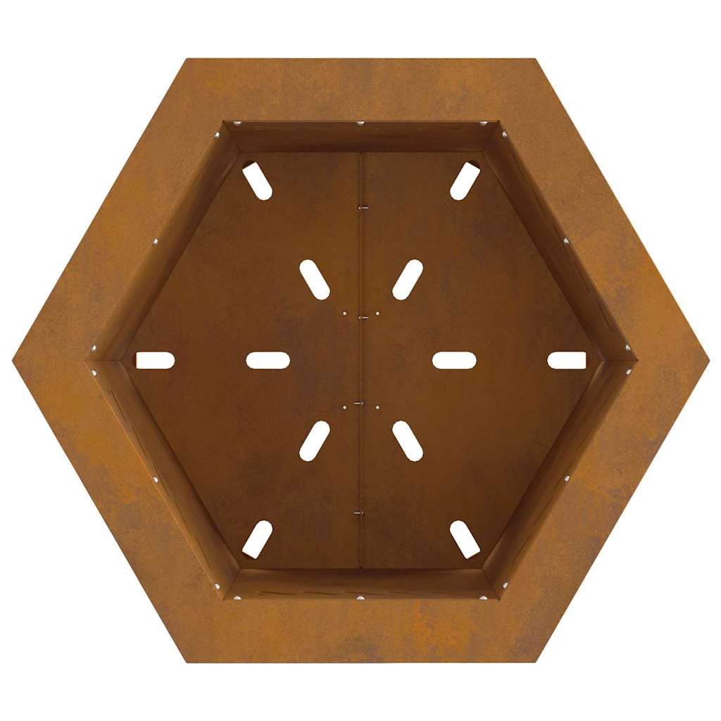 Focolare Marrone 48 x 48 x 51 cm acciaio corten 858983