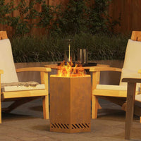 Focolare Marrone 38 x 38 x 51 cm acciaio corten 858985