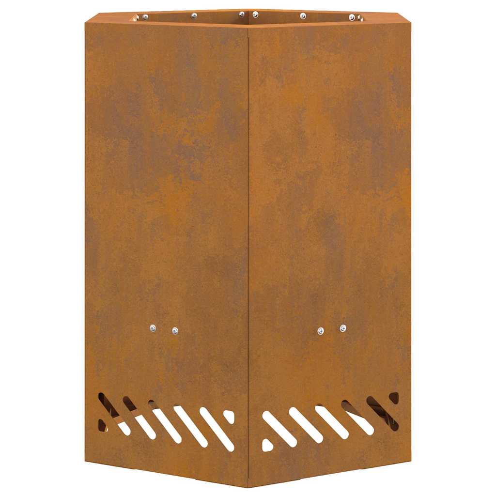 Focolare Marrone 38 x 38 x 51 cm acciaio corten 858985