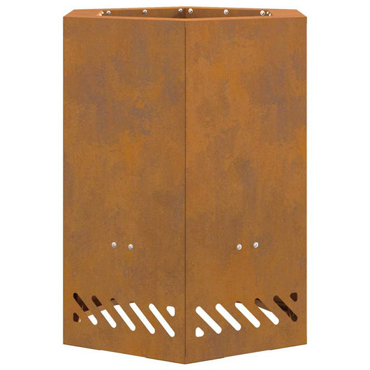 Focolare Marrone 38 x 38 x 51 cm acciaio corten 858985