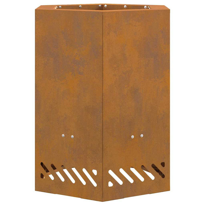 Focolare Marrone 38 x 38 x 51 cm acciaio corten 858985