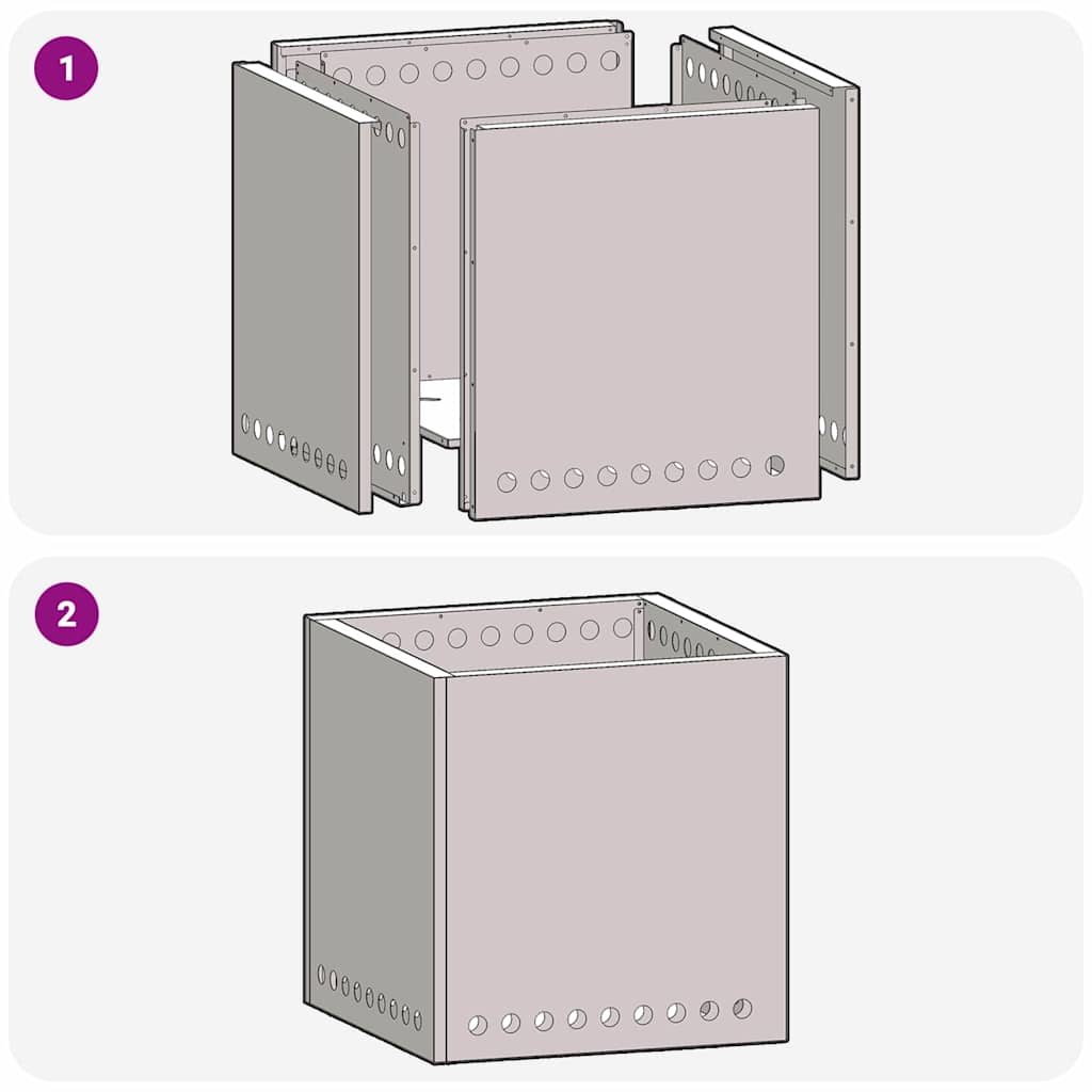 Focolare Nero 48 x 48 x 50 cm Acciaio laminato a freddo 858986