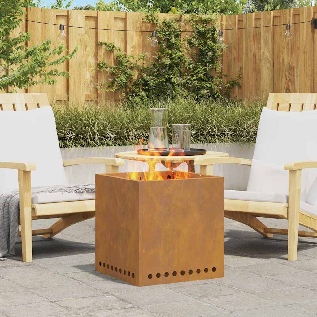 Focolare Marrone 48 x 48 x 50 cm acciaio corten 858987