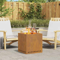 Focolare Marrone 48 x 48 x 50 cm acciaio corten 858987