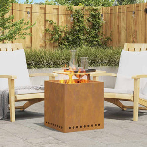 Focolare Marrone 48 x 48 x 50 cm acciaio corten 858987