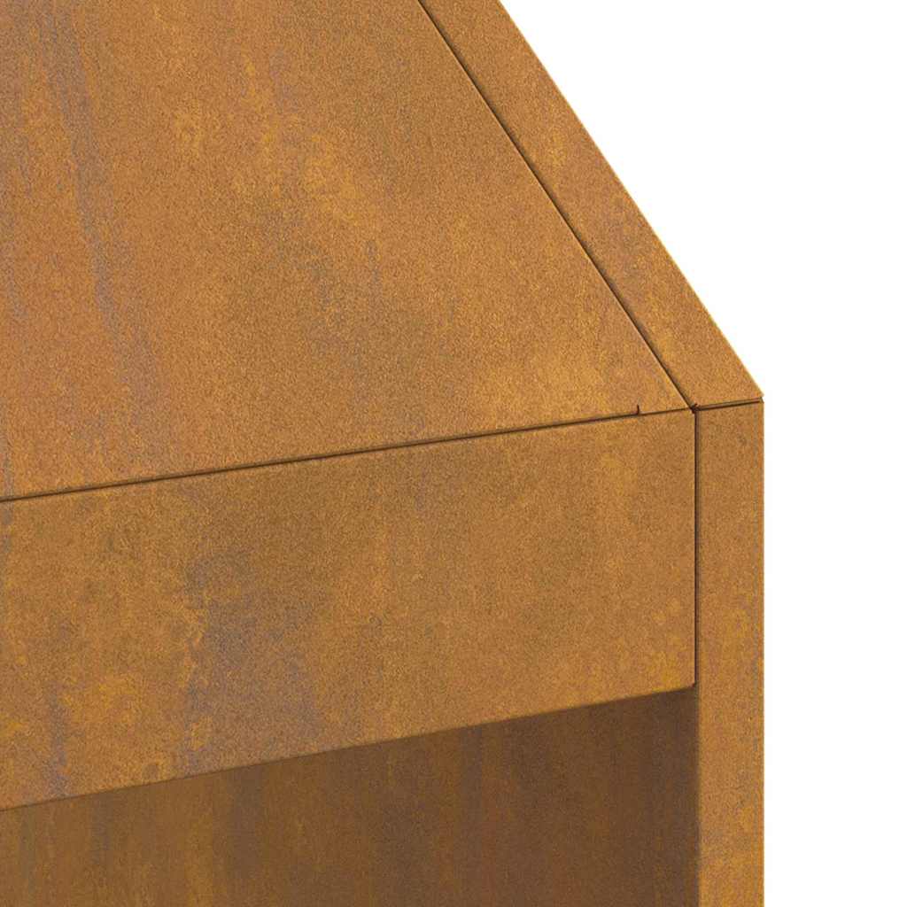Focolare Marrone 50 x 50 x 100 cm acciaio corten 858989