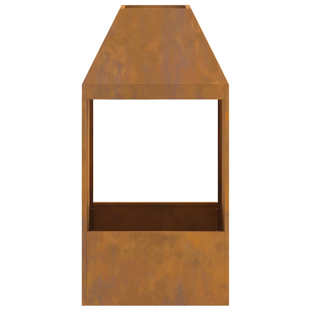 Focolare Marrone 50 x 50 x 100 cm acciaio corten 858989