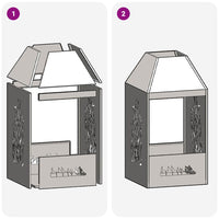 Focolare Nero 50 x 50 x 100 cm Acciaio laminato a freddo 858990