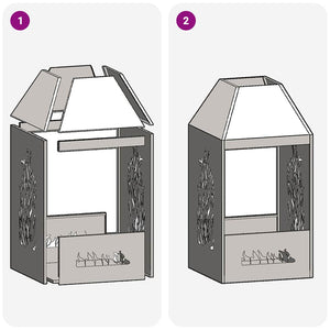 Focolare Nero 50 x 50 x 100 cm Acciaio laminato a freddo 858990
