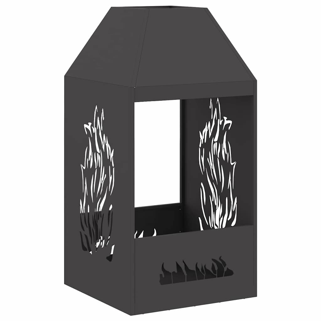 Focolare-Stufa-Camino Nero 50 x 50 x 100 cm Acciaio 733762