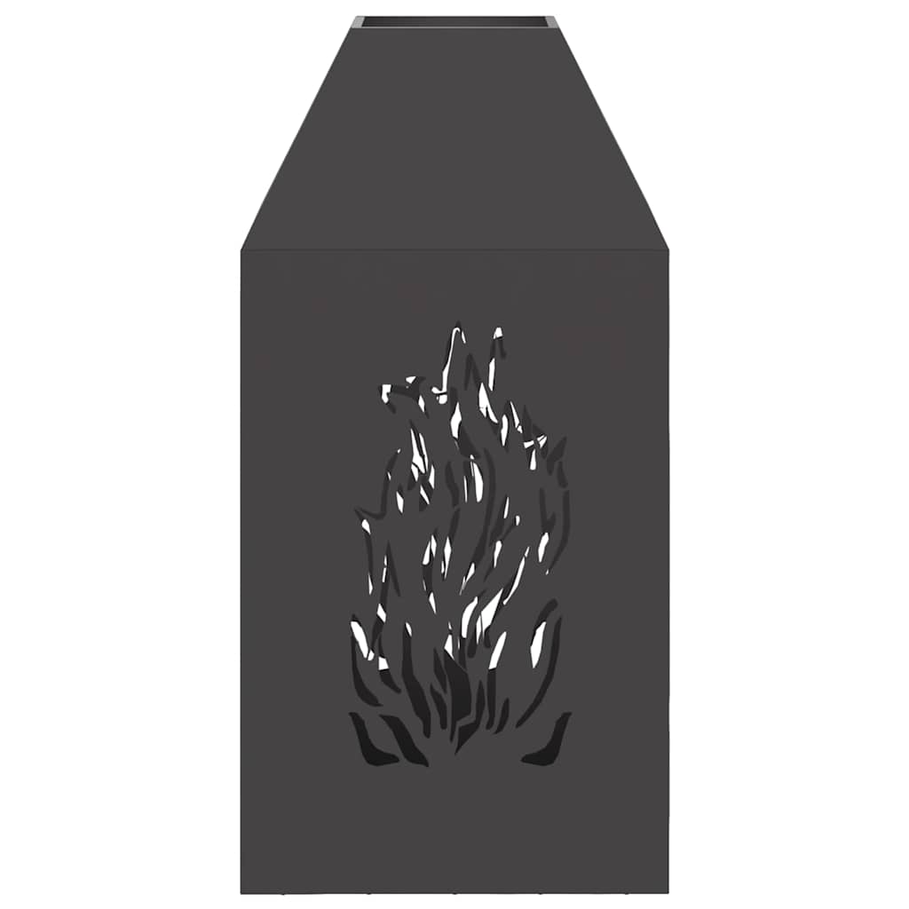 Focolare-Stufa-Camino Nero 50 x 50 x 100 cm Acciaio 733762