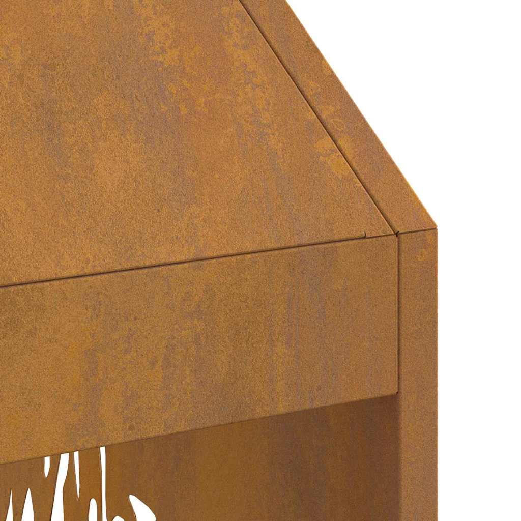 Focolare Marrone 50 x 50 x 100 cm acciaio corten 858991