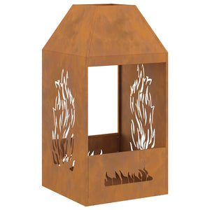 Focolare Marrone 50 x 50 x 100 cm acciaio corten 858991