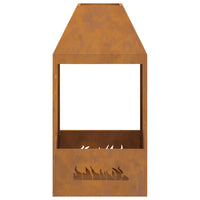 Focolare Marrone 50 x 50 x 100 cm acciaio corten 858991