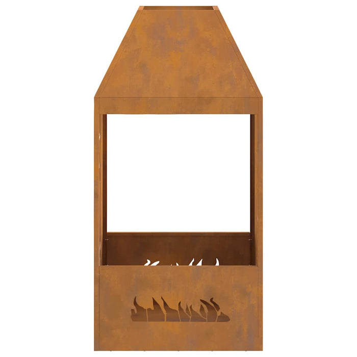 Focolare Marrone 50 x 50 x 100 cm acciaio corten 858991