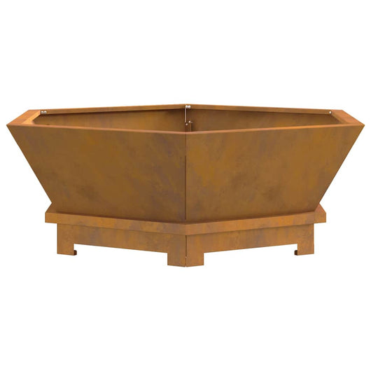 Focolare Marrone 75 x 75 x 28 cm acciaio corten 858997