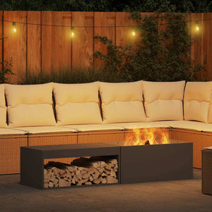 Focolare Nero 160 x 45 x 35 cm Acciaio laminato a freddo 859002