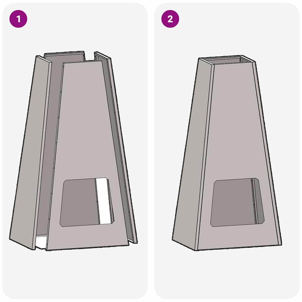 Focolare Nero 50 x 35 x 100 cm Acciaio 859004