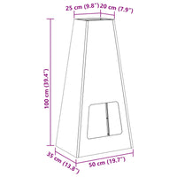 Focolare Nero 50 x 35 x 100 cm Acciaio 859004