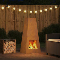 Focolare Marrone 50 x 35 x 100 cm acciaio corten 859005