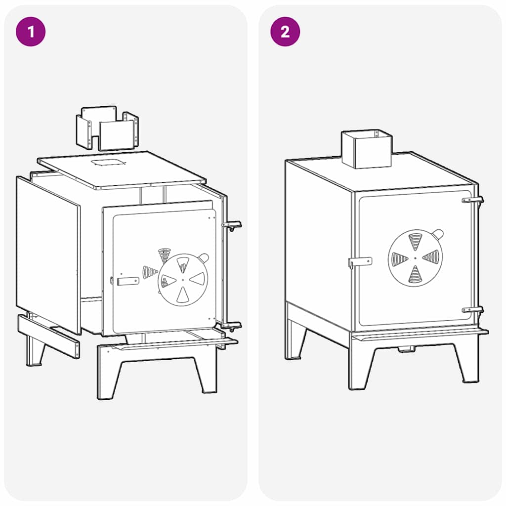 Stufa da campeggio Nero 35 x 50 x 60 cm Acciaio 859840