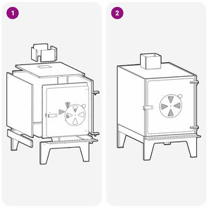Stufa da campeggio Nero 35 x 50 x 60 cm Acciaio 859840