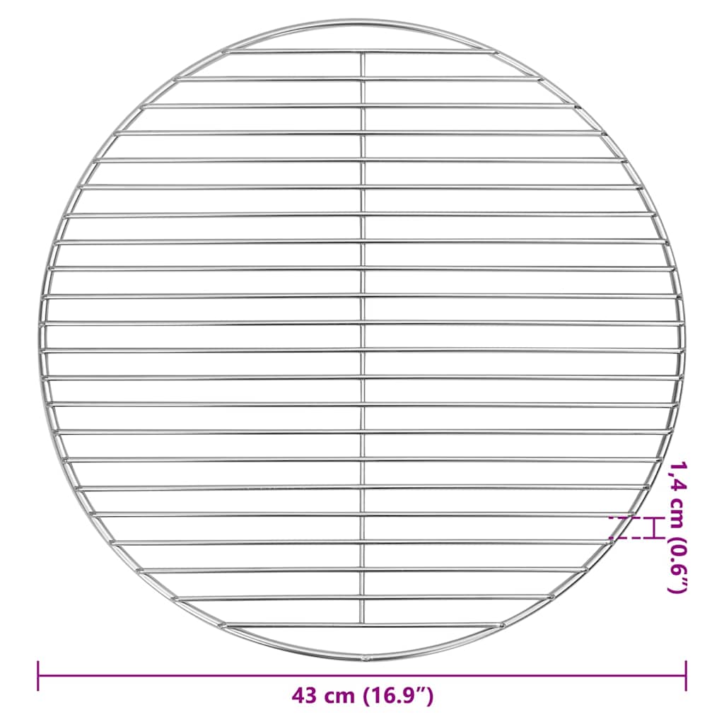 Griglia per barbecue Argento 43 x 43 cm Acciaio inossidabile 42008307
