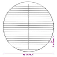 Griglia per barbecue Argento 43 x 43 cm Acciaio inossidabile 42008307