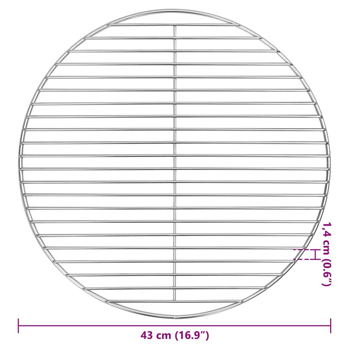 Griglia per barbecue Argento 43 x 43 cm Acciaio inossidabile 42008307