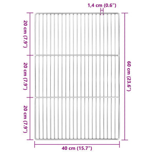 Griglia Argento 60 x 40 cm Acciaio inossidabile 42008315