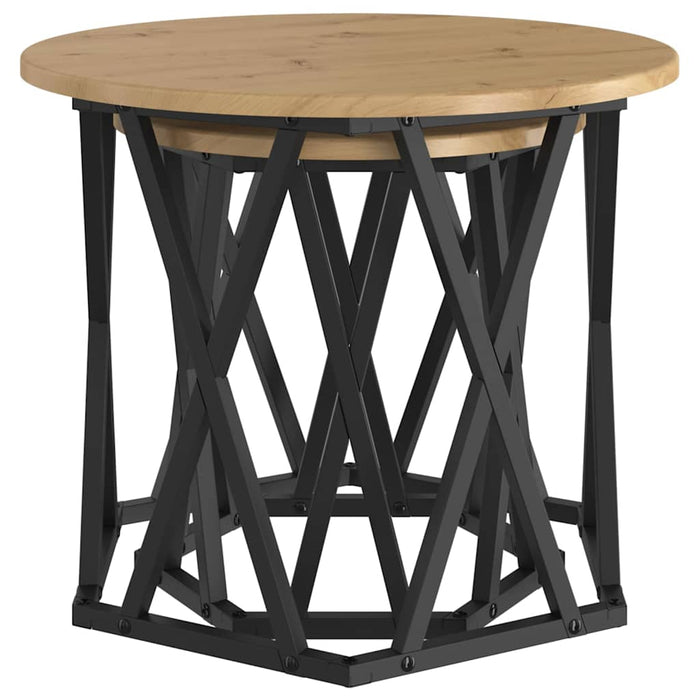 Tavolo laterale 2 pcs rovere artigianale 50 x 50 x 40 cm 868248