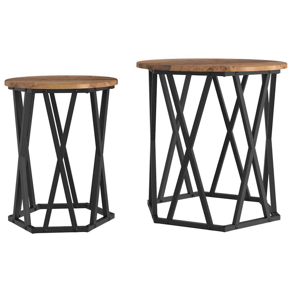 Tavolino da salotto 2 pcs Legno vecchio 50 x 50 x 50 cm 868265