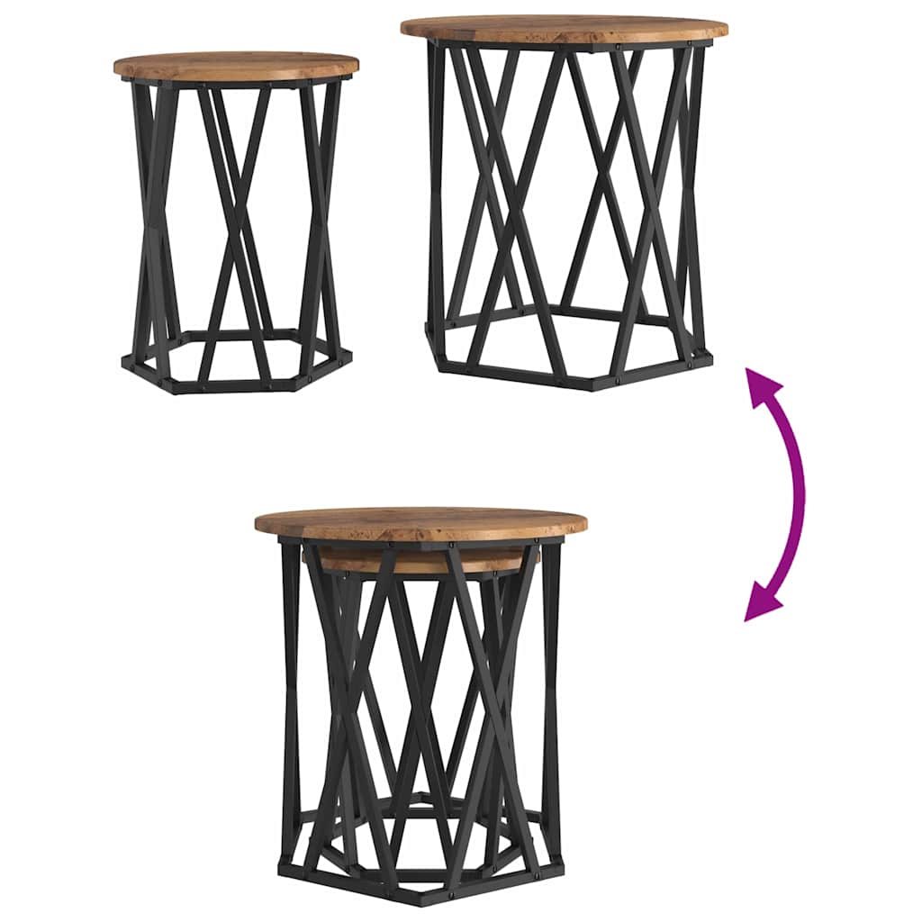Tavolino da salotto 2 pcs Legno vecchio 50 x 50 x 50 cm 868265
