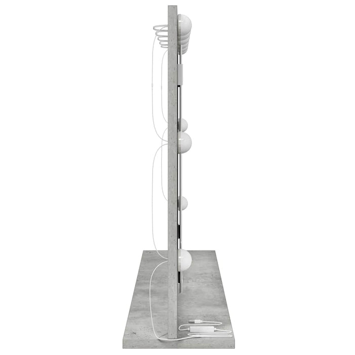 Specchio da Vanità con specchio Grigio cemento 80 x 55 x 18 cm 868296