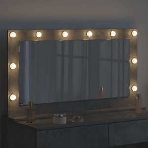 Specchio da Vanità con specchio Grigio cemento 100 x 55 x 18 cm 868304