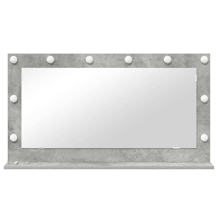 Specchio da Vanità con specchio Grigio cemento 100 x 55 x 18 cm 868304