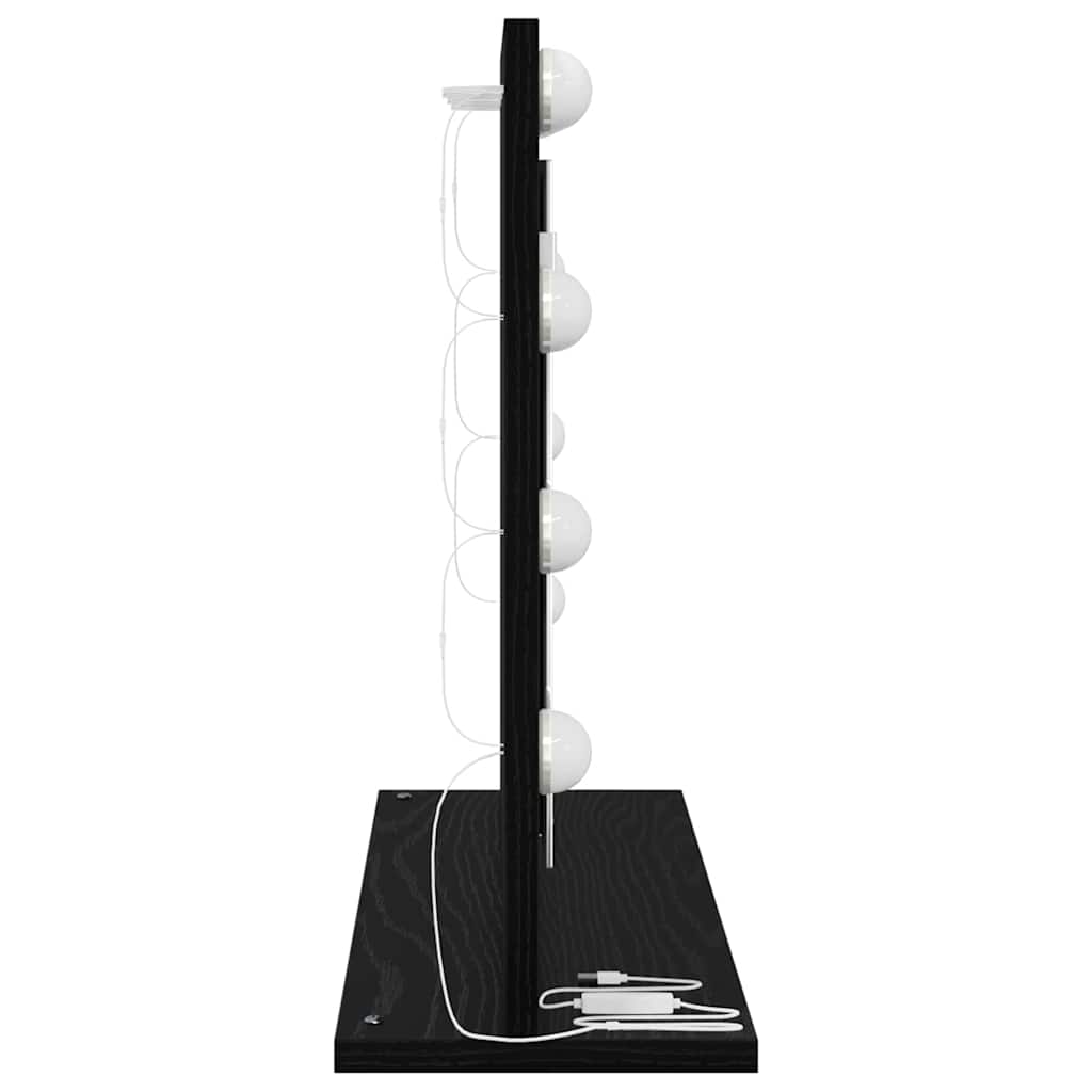 Specchio da Vanità con specchio Rovere Nero 60 x 45 x 18 cm 868310