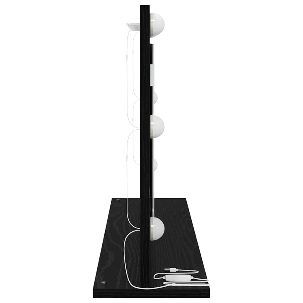 Specchio da Vanità con specchio Rovere Nero 80 x 45 x 18 cm 868318