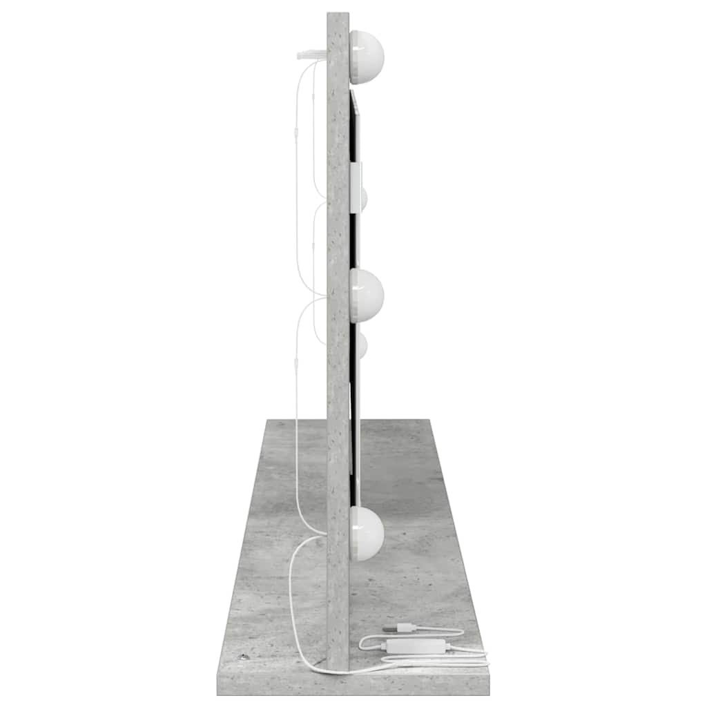 Specchio da Vanità con specchio Grigio cemento 100 x 45 x 18 cm 868328