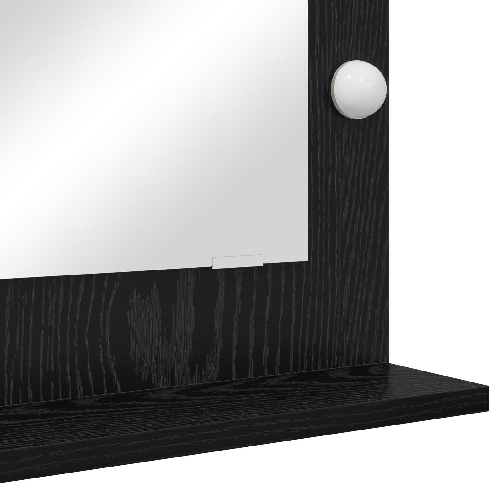 Specchio da Vanità con specchio Rovere Nero 70 x 50 x 18 cm 868334
