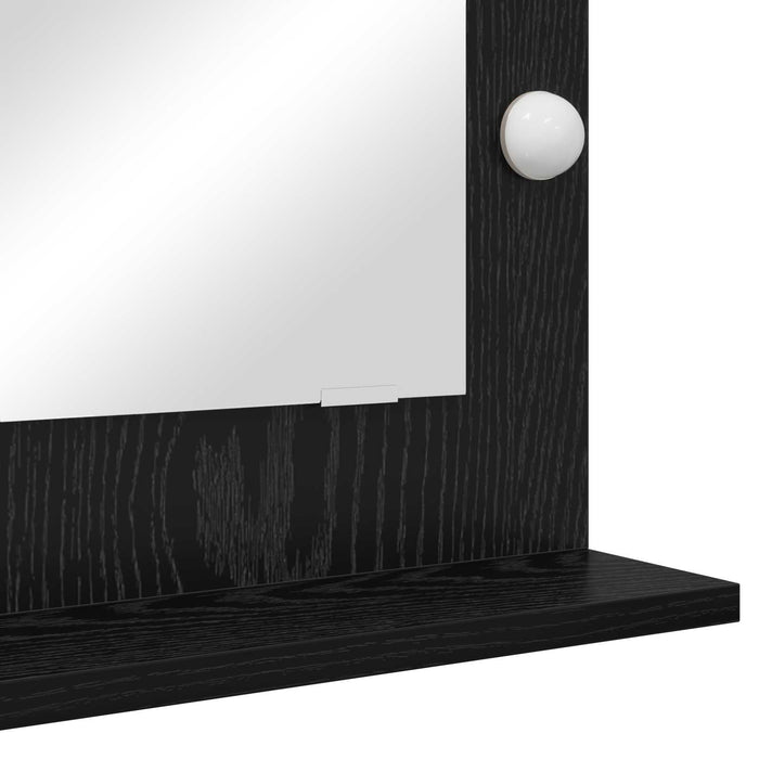 Specchio da Vanità con specchio Rovere Nero 70 x 50 x 18 cm 868334