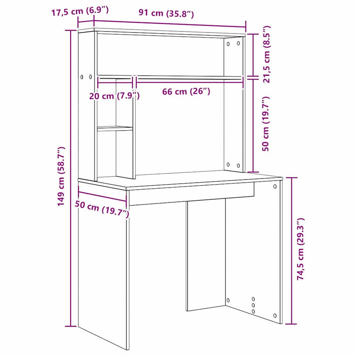 vidaXL Scrivania Bianco 91 x 50 x 149 cm Legno multistrato