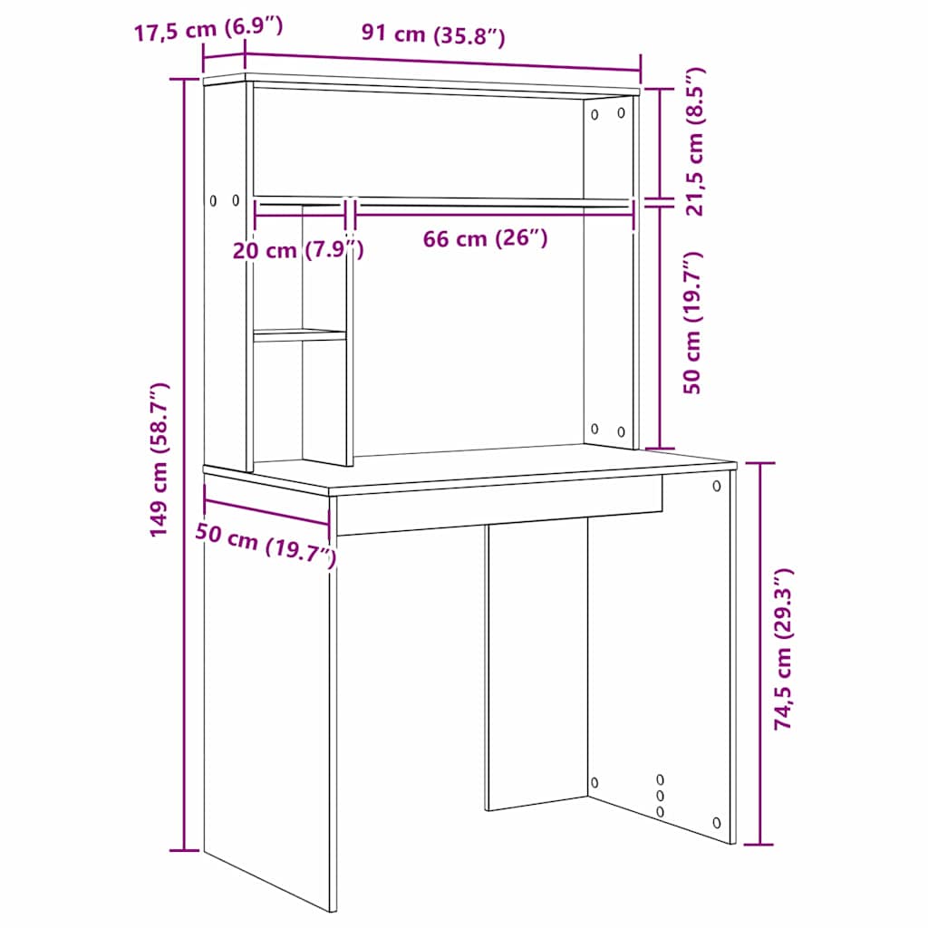 vidaXL Scrivania Grigio cemento 91 x 50 x 149 cm Legno multistrato