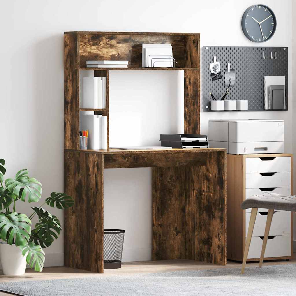 vidaXL Scrivania Rovere fumo 91 x 50 x 149 cm Legno multistrato