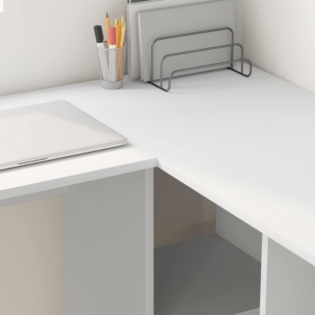 Scrivania Bianco 142 x 102 x 73 cm Legno multistrato 869290