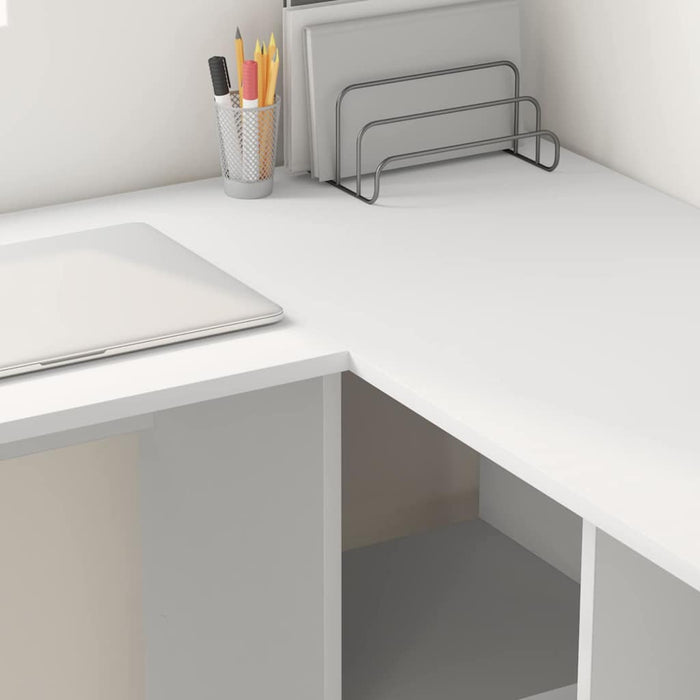 Scrivania Bianco 142 x 102 x 73 cm Legno multistrato 869290