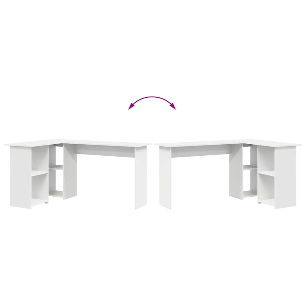 Scrivania Bianco 142 x 102 x 73 cm Legno multistrato 869290